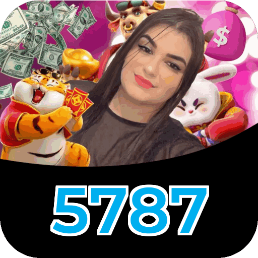 Interface do aplicativo 5787 mostrando jogos disponíveis no iOS e Android